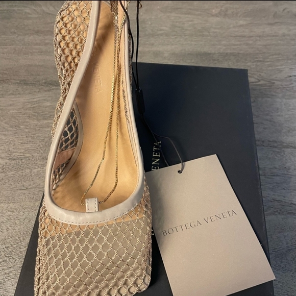 Bottega Veneta Stretch Square Toe Mesh Pump - Picture 6 of 8